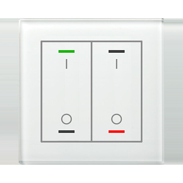 MDT technologies Glastaster II Light 2-fach RGBW, weiß, schalten BE-GTL2TW.B1